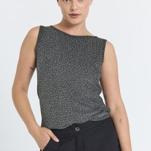 Top - FQViska - Black W. Silver - FREEQUENT billede