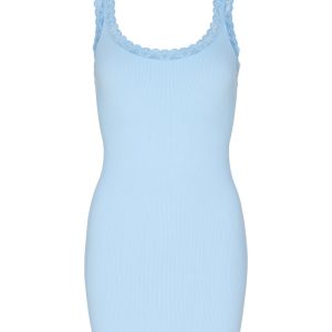 Top - Frida Plus Long - Azzurro - Tim & Simonsen billede