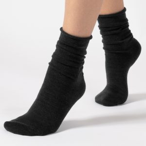 Aoraki Merino Wool Dark Grey - Koksgrå uld strømper - Cette