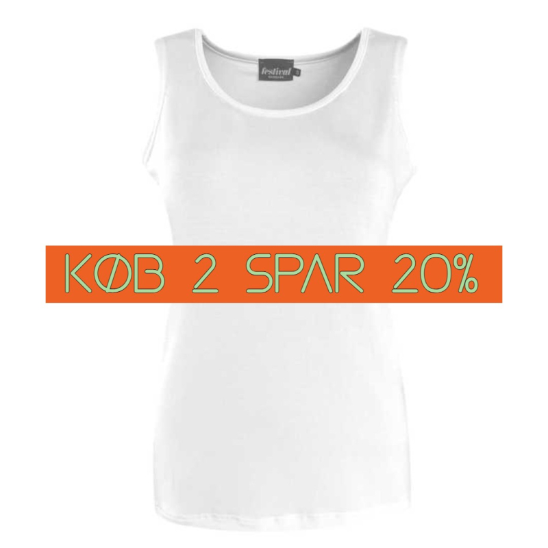 Bambus top i hvid - 610 - Festival