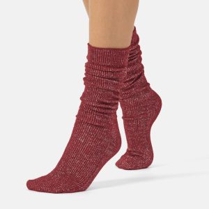 Glitter rib strømper - Cardinal - Cette