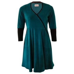 Plus size kjole - Bika Petrol Velvet - Amamiko