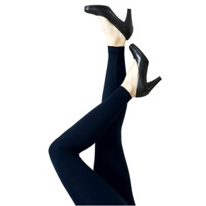 Lange bambus leggings i marineblå - 401320 - Festival