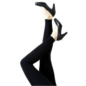 Lange bambus leggings i sort - 401320 - Festival