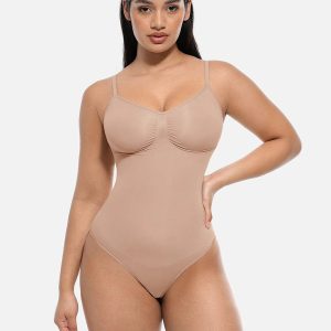 SILHUET thong bodysuit - Lys beige / 5XL billede